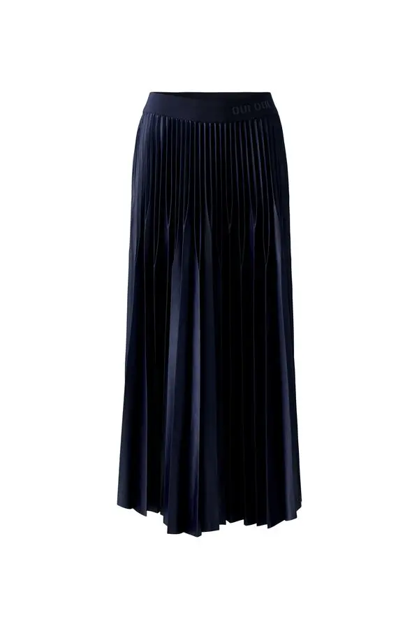 Pleated Skirt with Glossy Coating