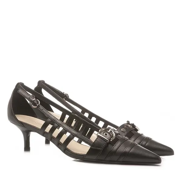 Pointed-Toe Heels with Straps and Buckle