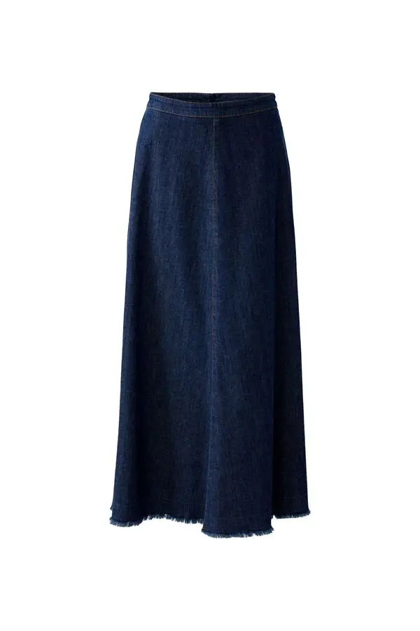 Denim Skirt with Maxi Length & Soft Swinging Hem