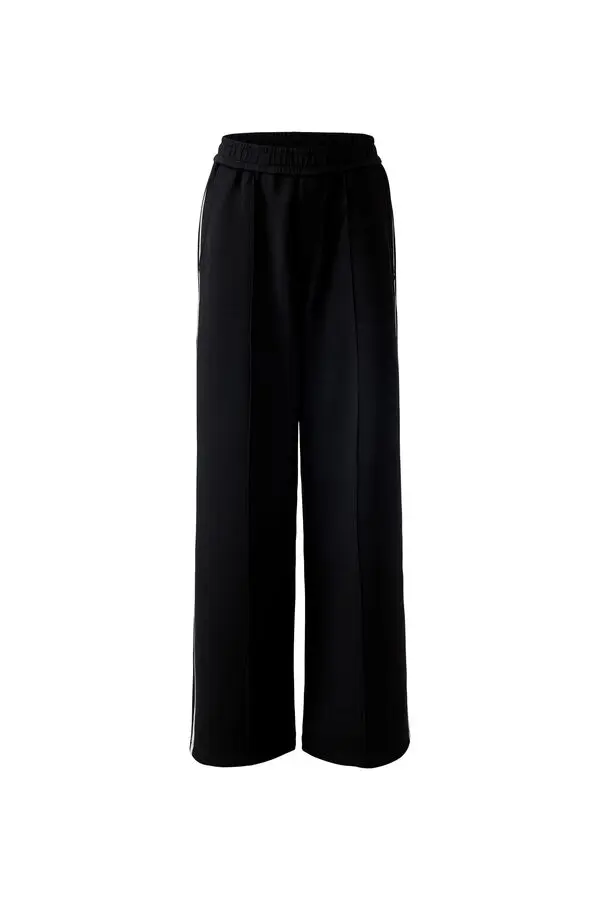 Slip-on pants with contrast stripes on the side