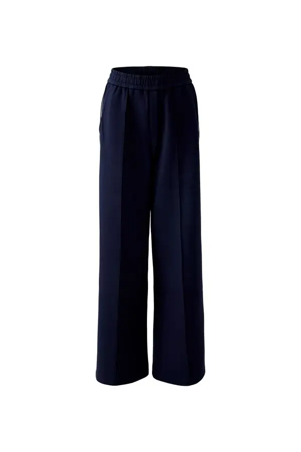 Slip-on pants with contrast stripes on the side