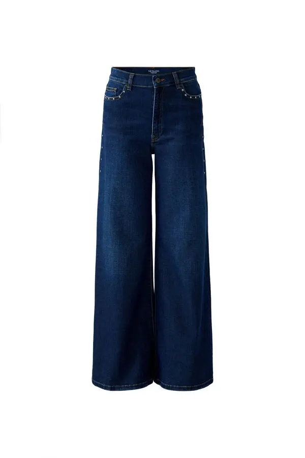 High Waist Flared Cut Palazzo Jeans