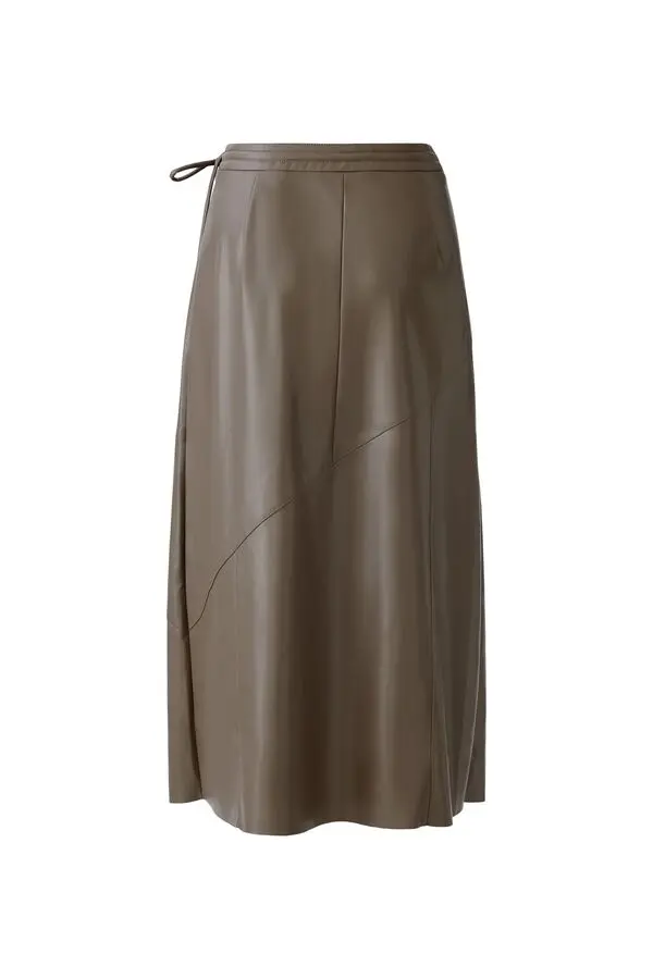 Leather-look wrap skirt