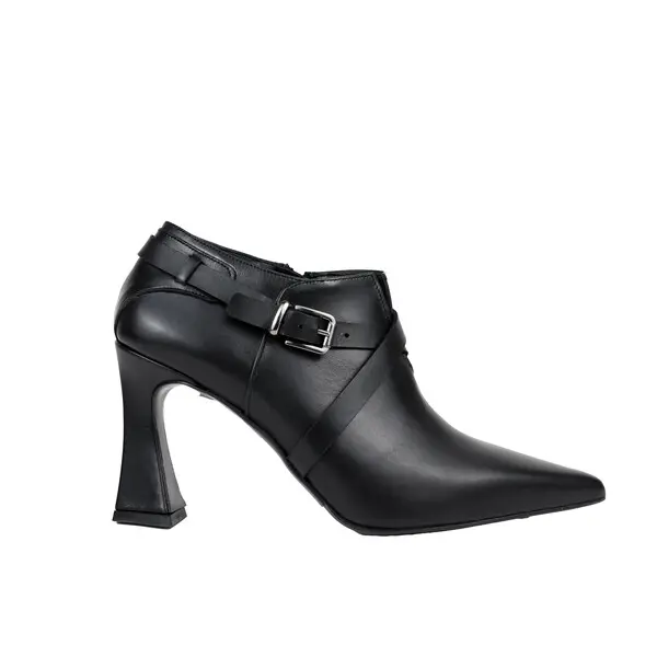 Studded Ankle Boots With Buckle Strap