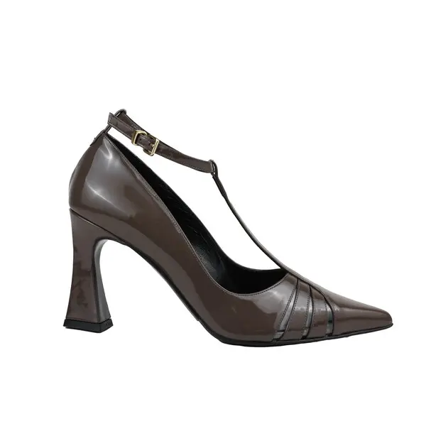 T-Strap Pumps With Flared Heel