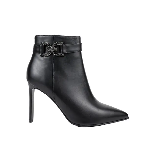 Leather Ankle Boots With Buckle Strap