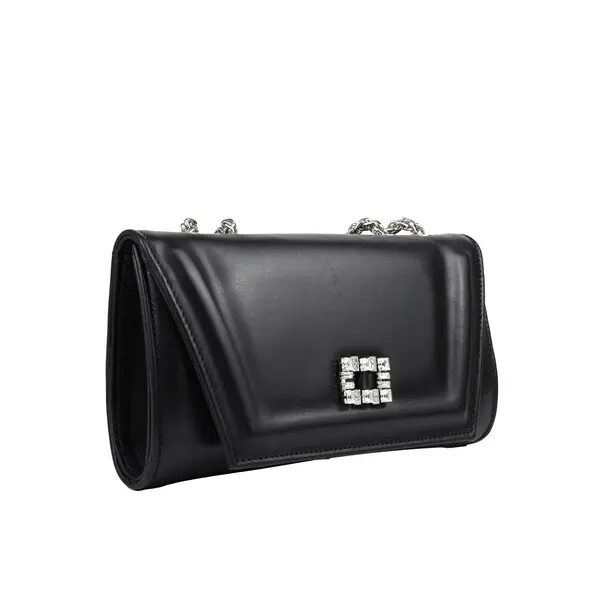 Patent Leather Clutch With Crystal Buckle