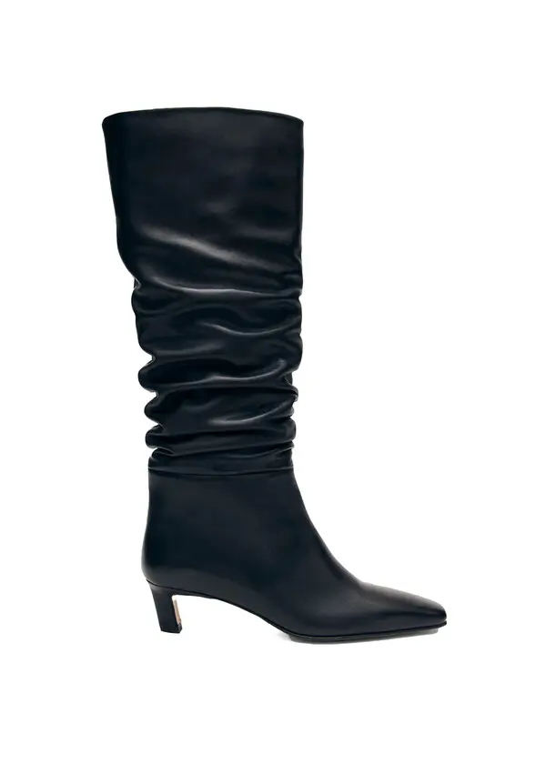 Slouchy Leather Knee-High Boots