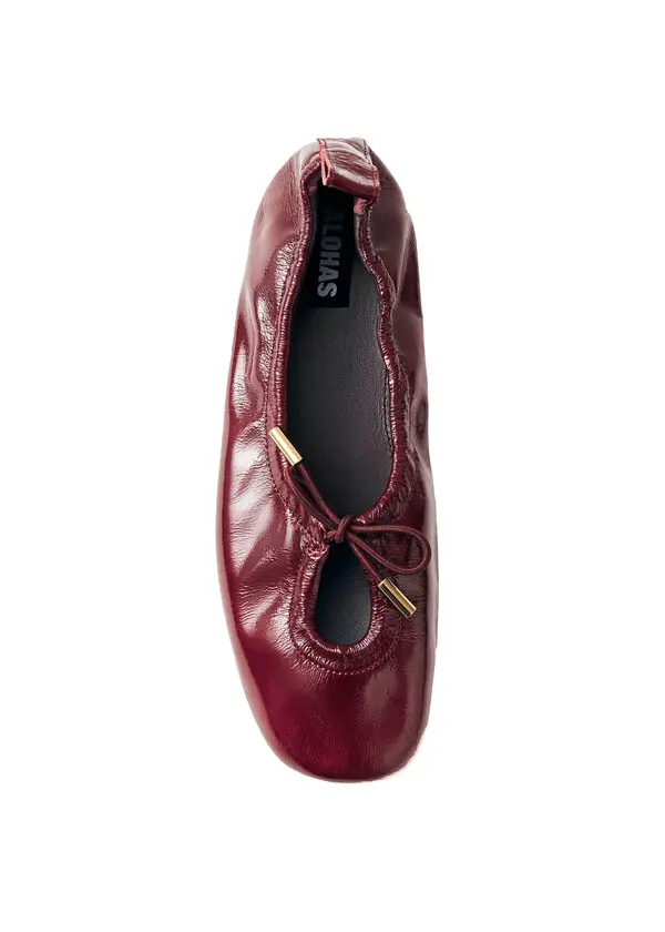 Patent Leather Cut-Out Ballet Flats