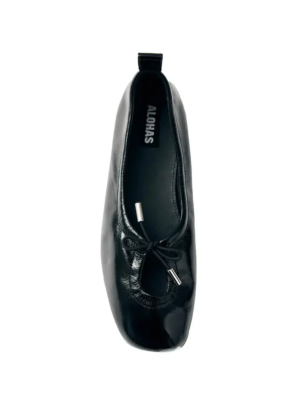 Patent Leather Cut-Out Ballerinas