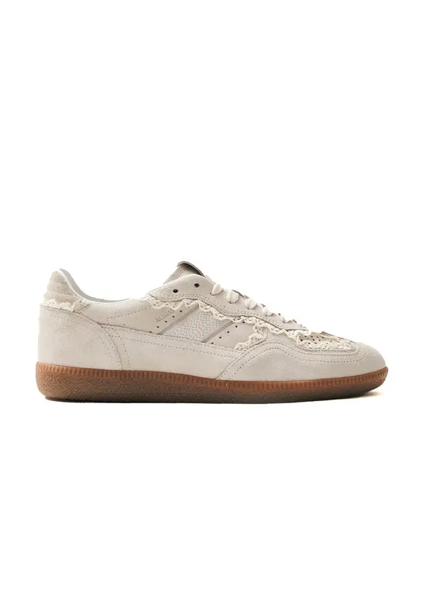 Suede Sneakers with Lace Detail