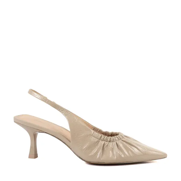 Ruched Slingback Kitten Heel Pump