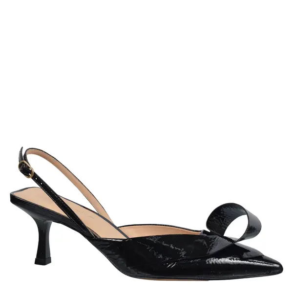 Patent Leather Bow Kitten Heel Pump