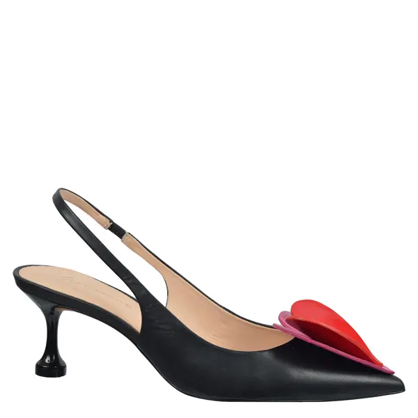 Slingback Kitten Heel Pump With Heart Accent
