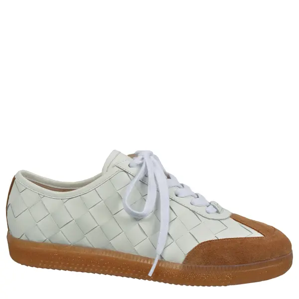 Woven Leather And Suede Sneakers