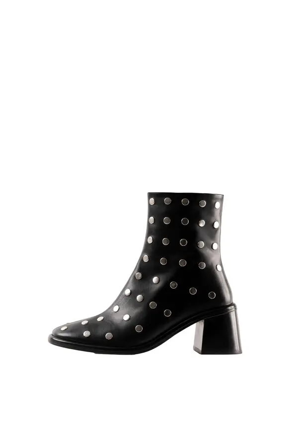 Studded Leather Ankle Boots