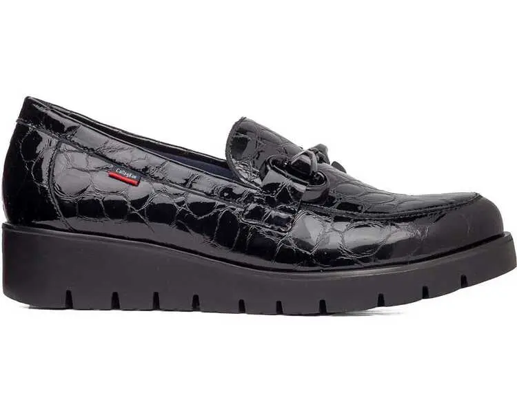 Crocodile-Embossed Platform Loafer