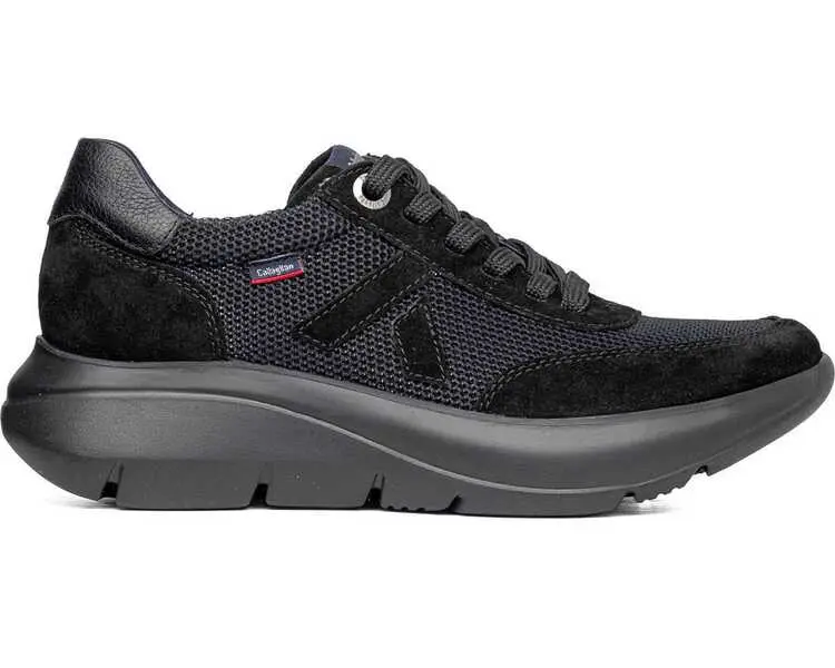 Suede And Mesh Platform Sneaker