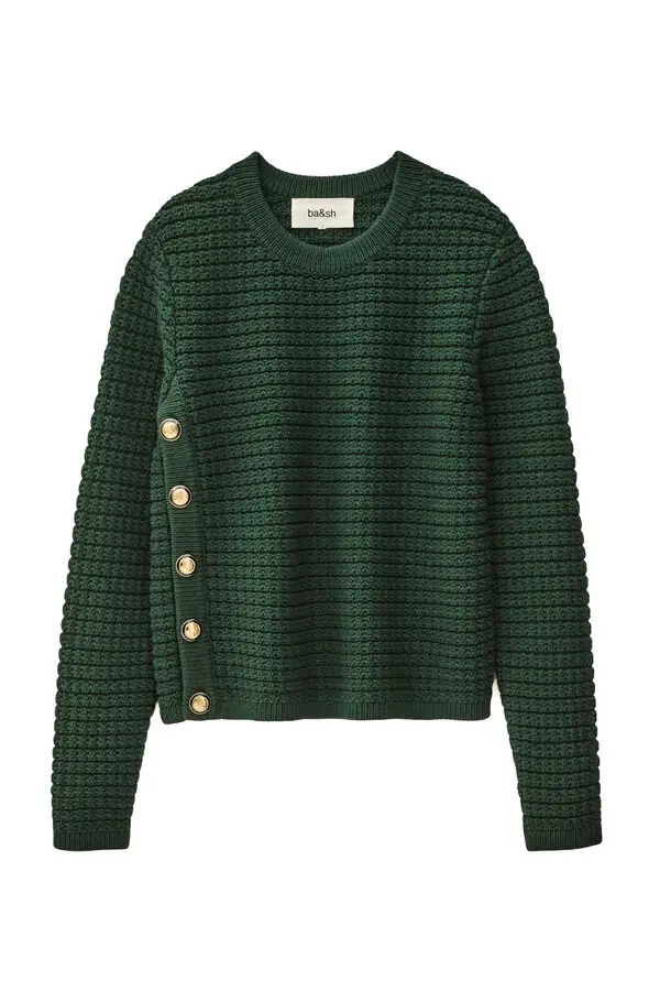 Side Buttoned Long Sleeves Sweater