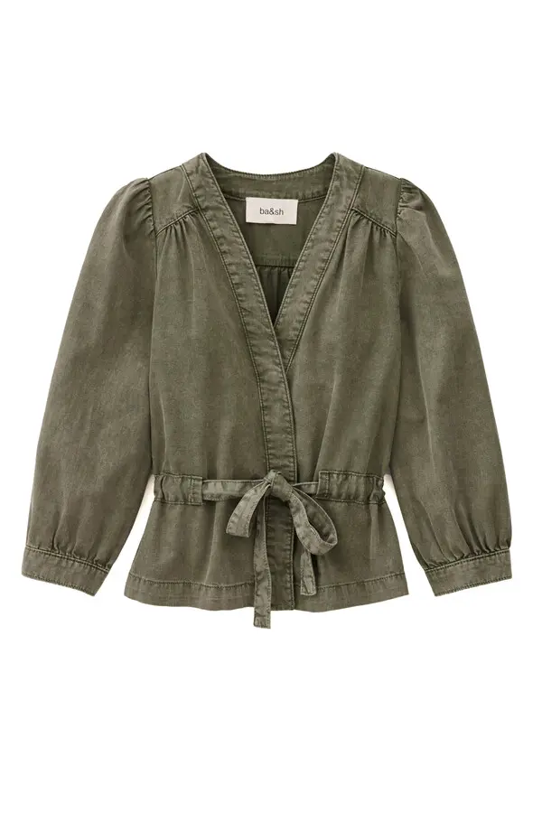 Three-quarter sleeves Wrap Style Top