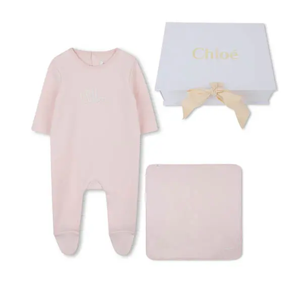 LIGHT PINK GIFT BOX WITH ROMPER AND BLANKET