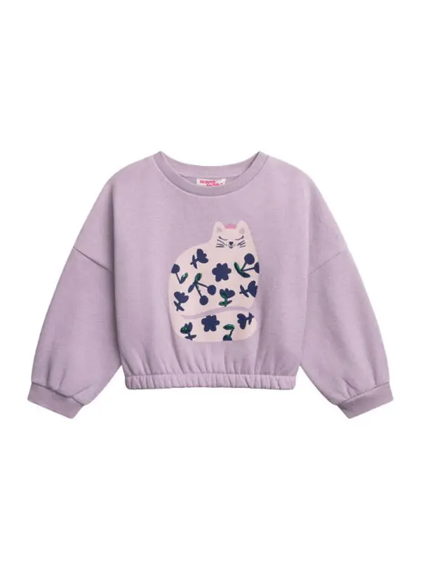 Purple Cat Design Sweatshirt