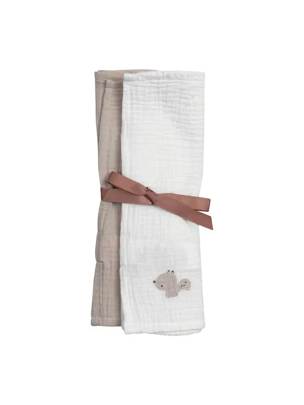 2-Pack of Muslin Blankets with Animal Embroidery