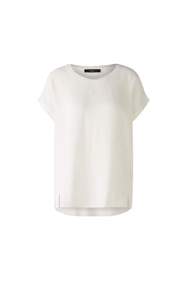 Crew neck with ribbed trim Short Sleeves Top