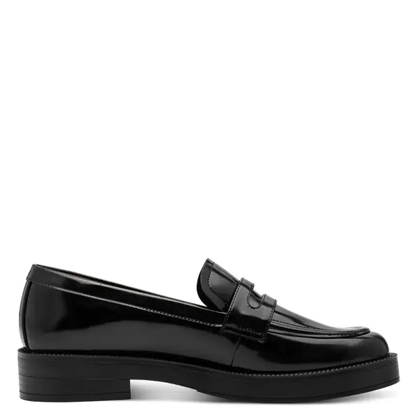 Patent Loafers with Buckle Detail