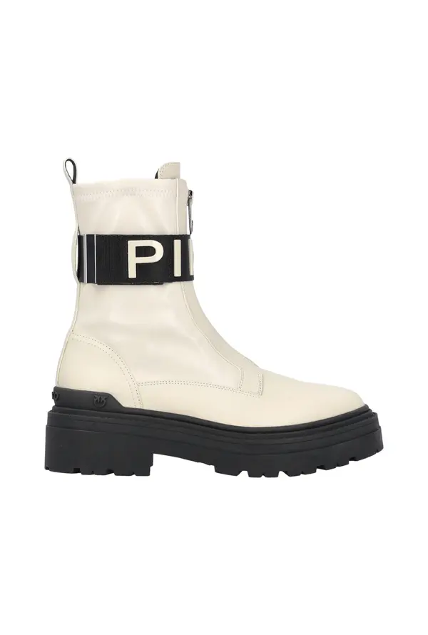 Platform boots with PINKO lettering logo