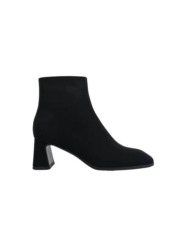 Low Heeled Suede Ankle Boots