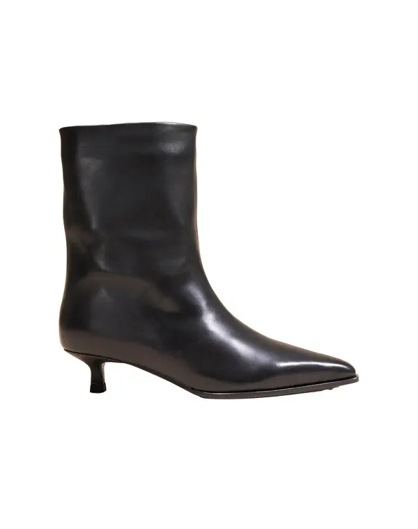 Pointed-Toe Ankle Boots With A Kitten Heel