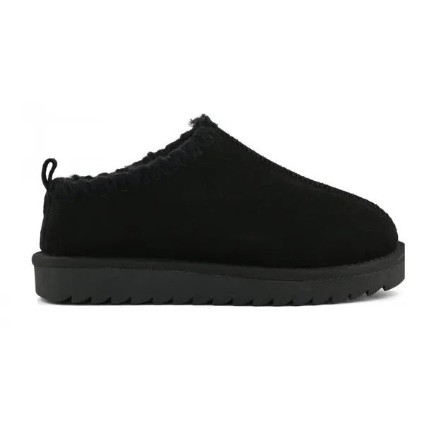 Suede Sabot Monocolor With Stitching