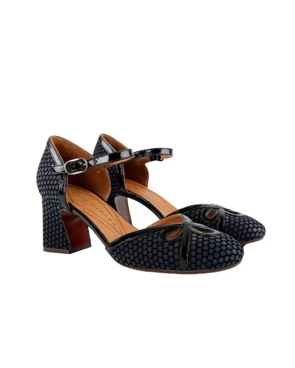 Dotted Mary Jane Pump With Cutout Vamp