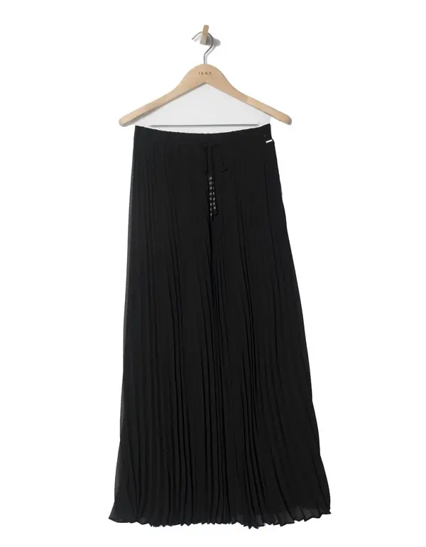 Long Pleated Voile Skirt