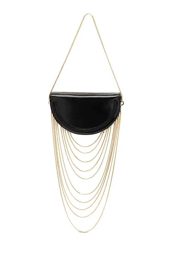 Glossy Textured Leather Shoulde Bag