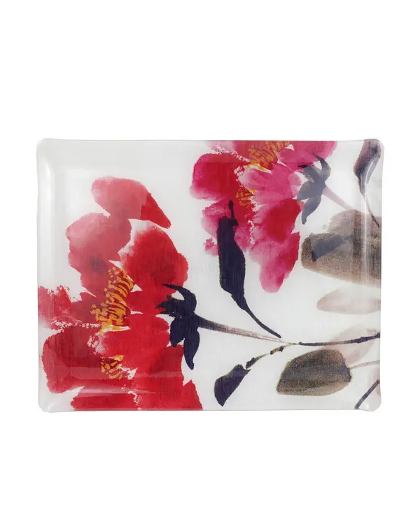 ACRYLIC AND LINEN TRAY 46X36 CM