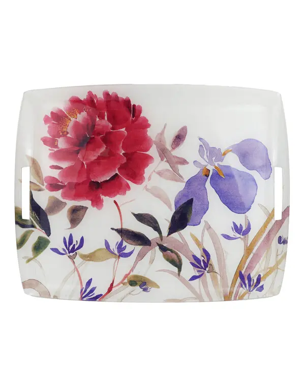 ACRYLIC AND LINEN TRAY 54X43 CM