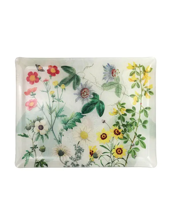 ACRYLIC AND LINEN TRAY 46X36 CM