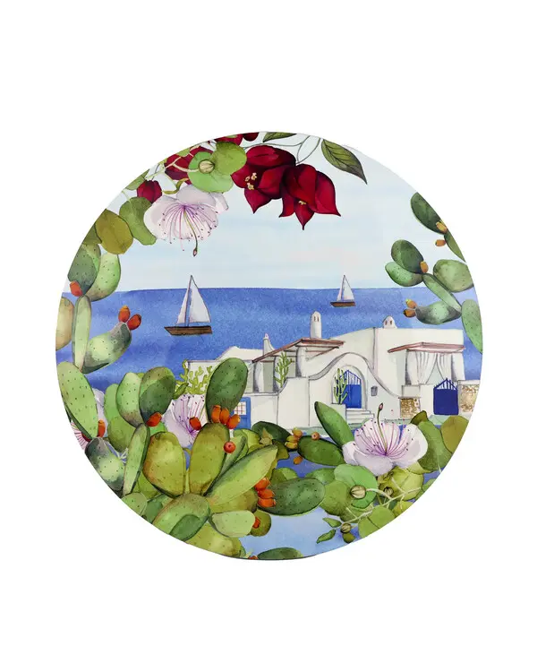 SET OF 2 WOOD AND CORK PLACEMATS Ø 34 CM