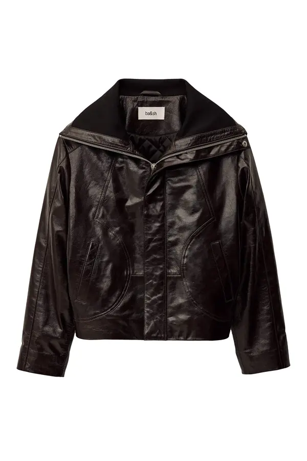 Boxy Style Leather Jacket