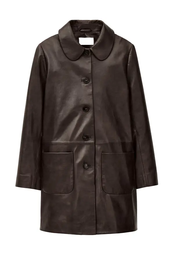 3/4  Length Leather Coat