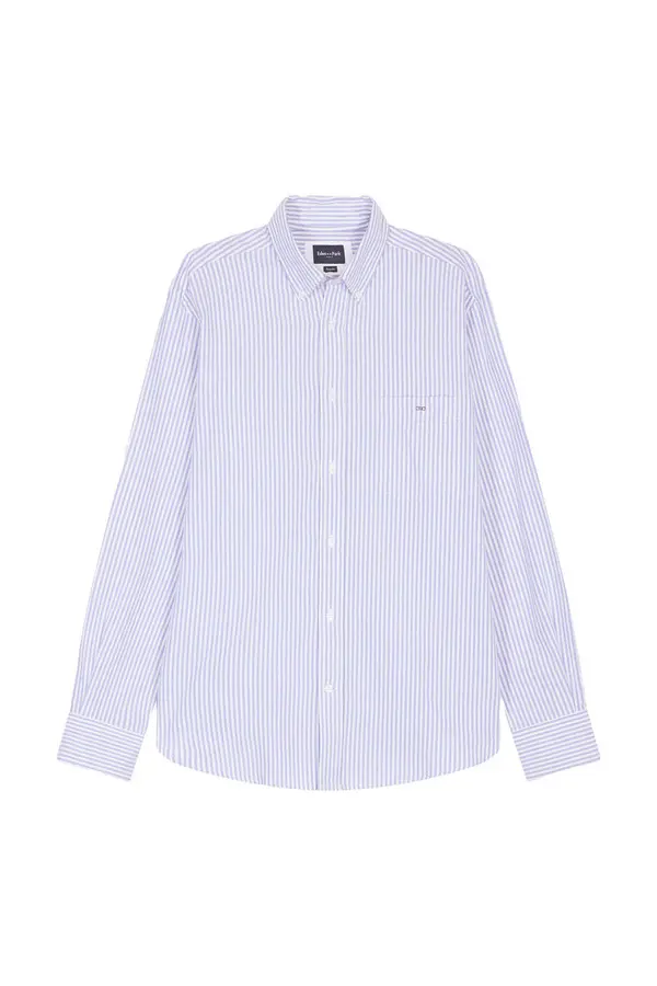 Straight-cut Striped Cotton Poplin Shirt