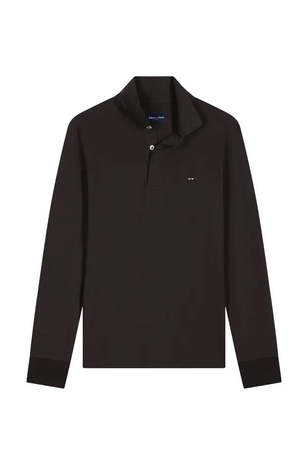 Slim Fit Cotton Long-sleeved Polo Shirt