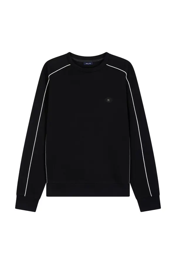 Fleece Sweatshirt with Colorful Piping