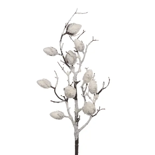 Snow Magnolia Flower/Twig Stem White/Brown 48cm