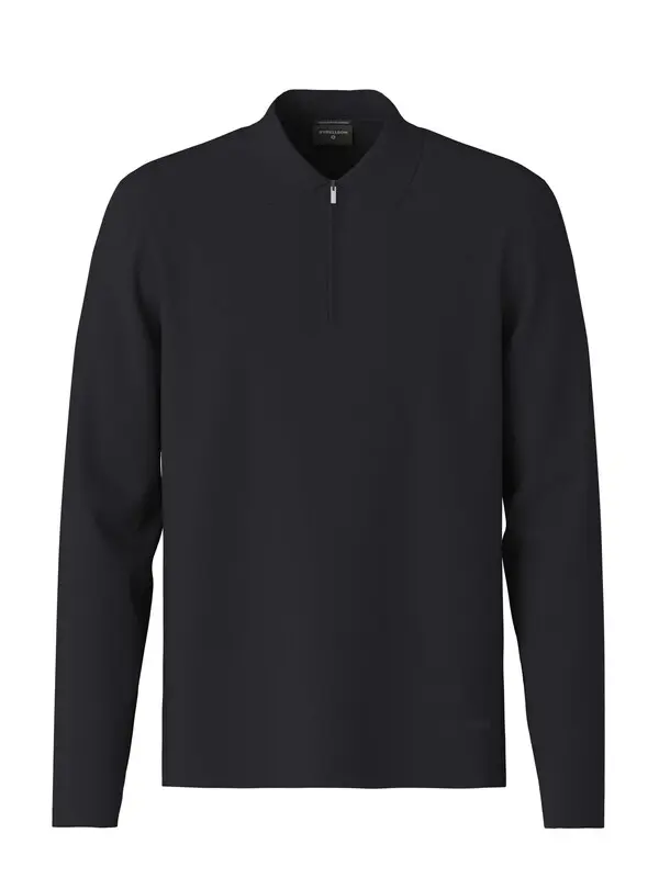 Zip-Neck Collar Long Sleeve Sweater