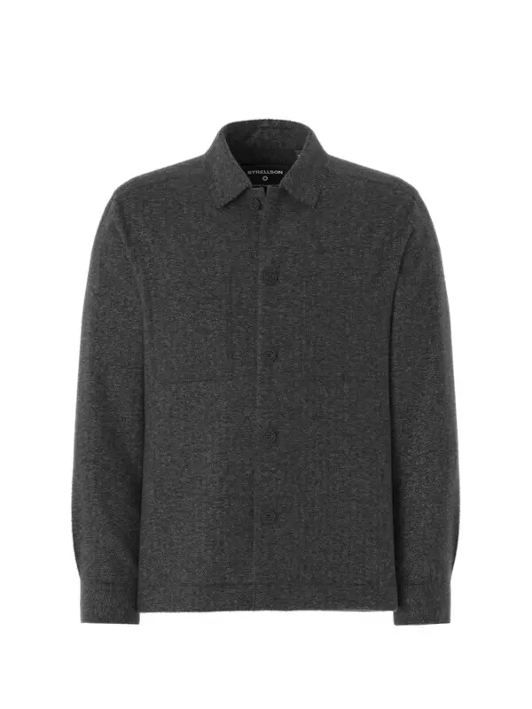 Textured Herringbone Shirt with Chest Pockets