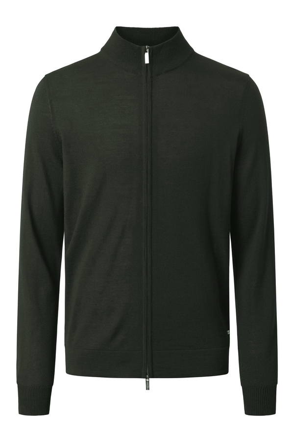 Knit Full-Zip Mock Neck Merino Cardigan