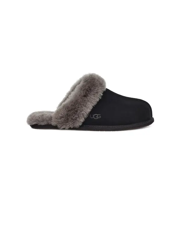 Scuffette Suede Scuff Slipper with Sheepskin Cuff